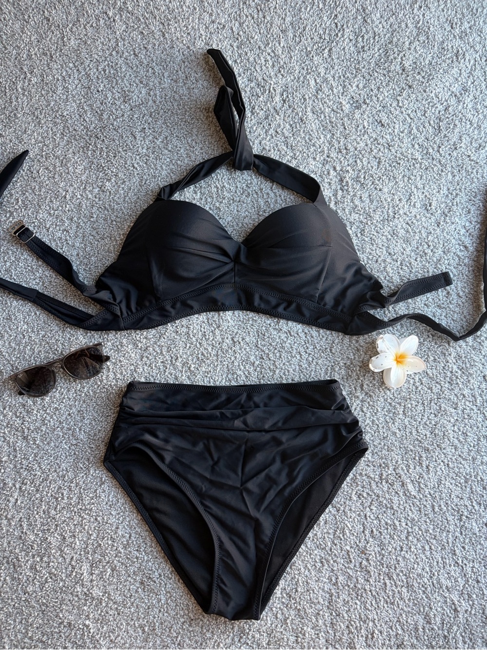 Black High-Waist Bikini Set - Women's Swim